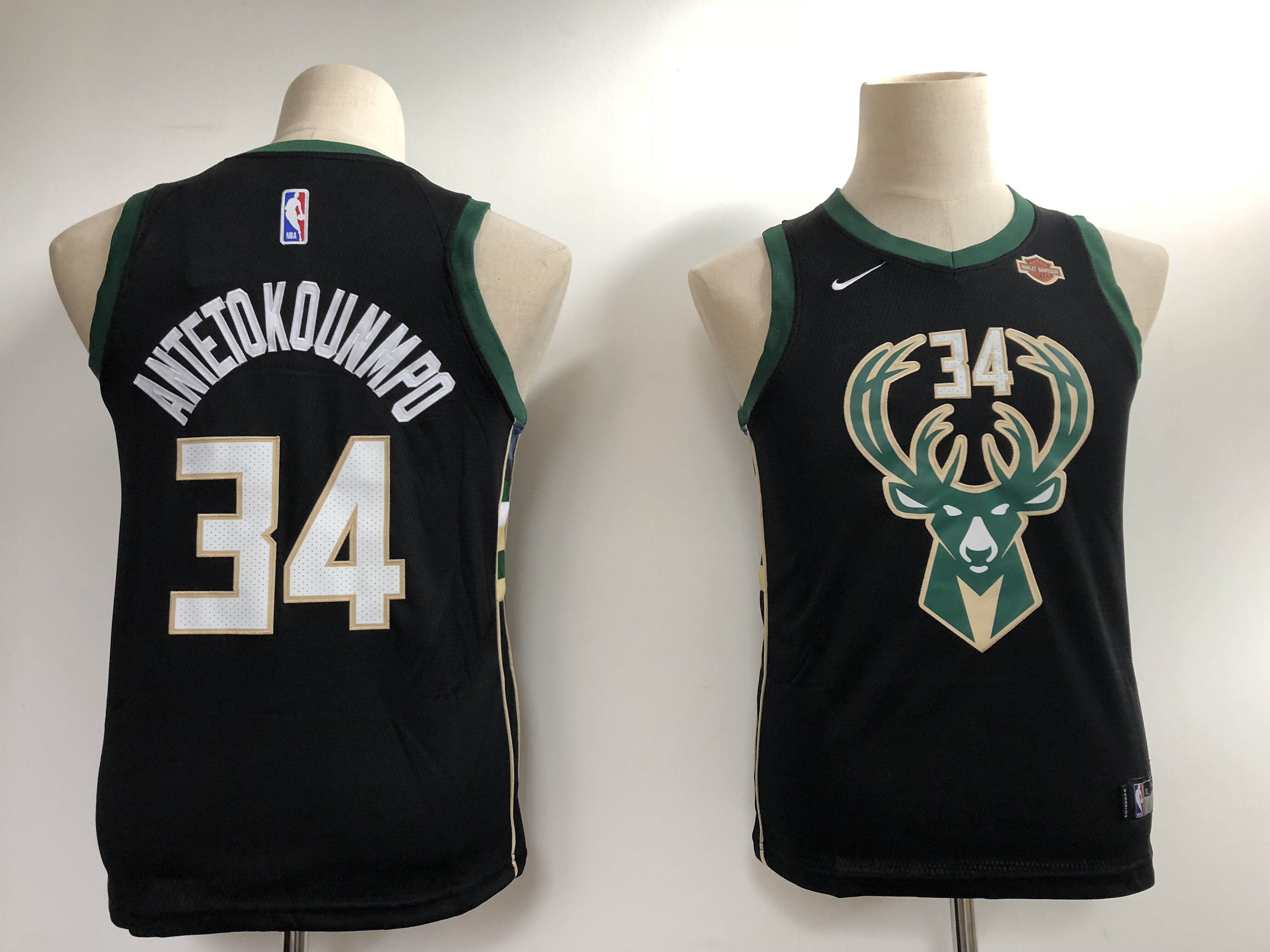 Youth Milwaukee Bucks #34 Antetokounmp Black Limited NBA Nike Jerseys